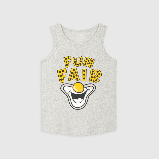 100% cotton custom carton printed tank top for boys