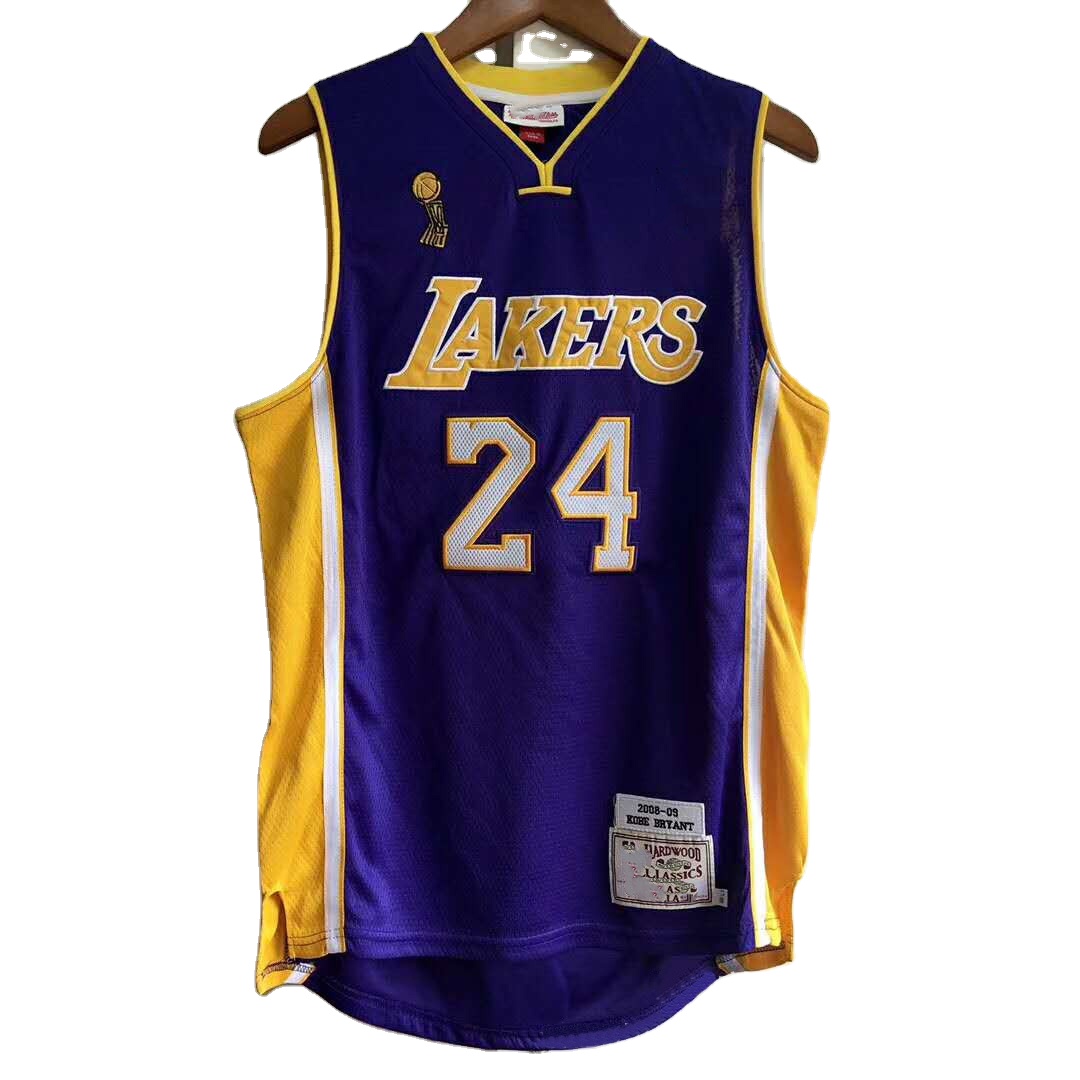 Оптовая продажа ретро Kobe Bryant 24 # фиолетовый плотный баскетбольный Джерси высокого уровня с вышивкой