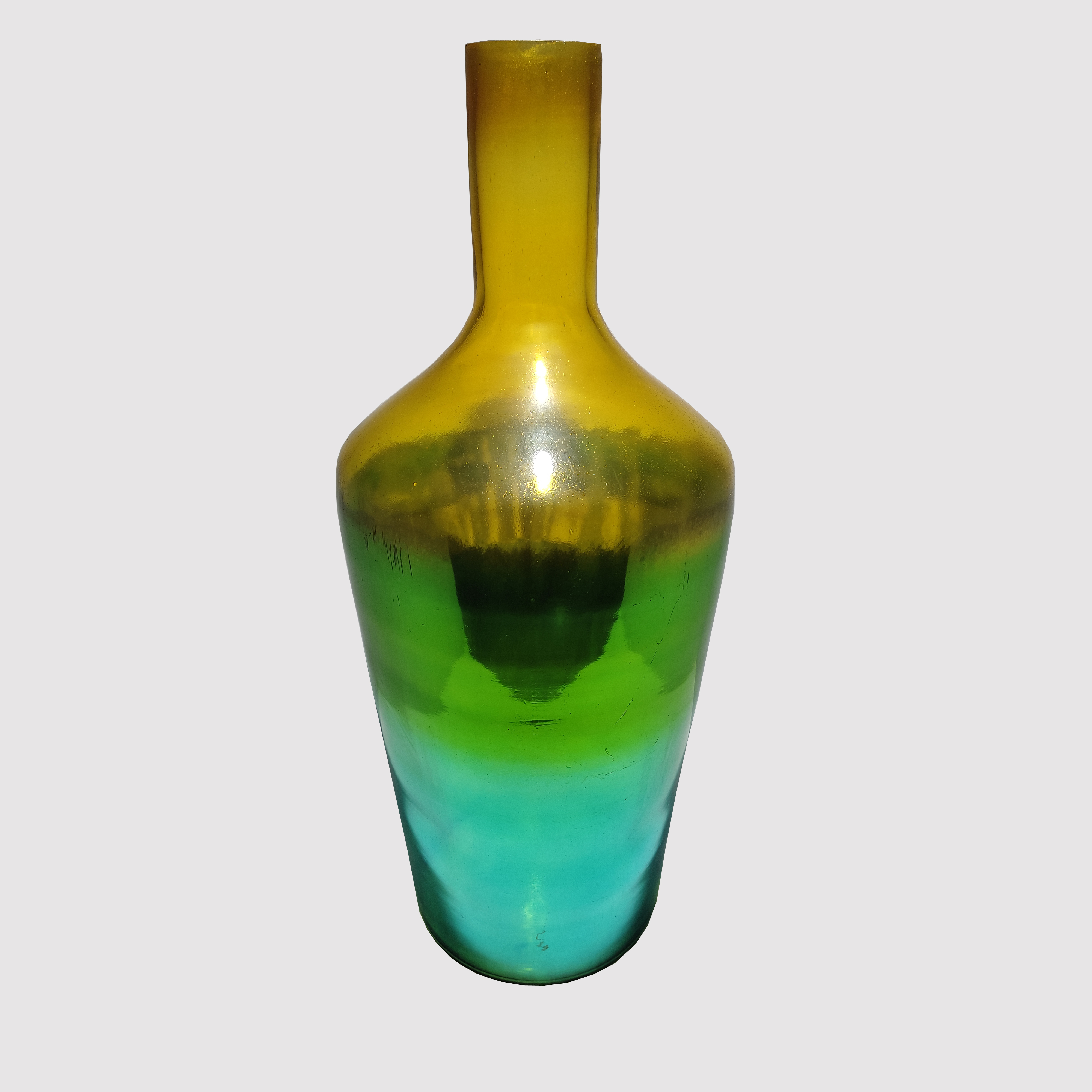 Exquisite design iridescent surface glass vase for flowers