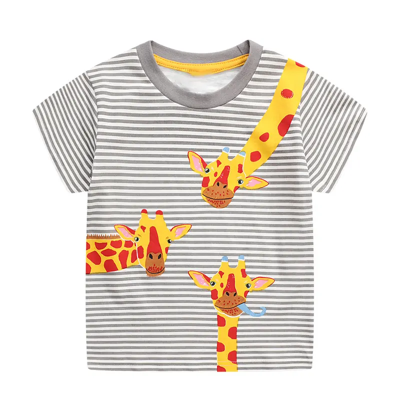 Children 100% Cotton Baby Boys Wholesale Printed Summer Kids T-shirt