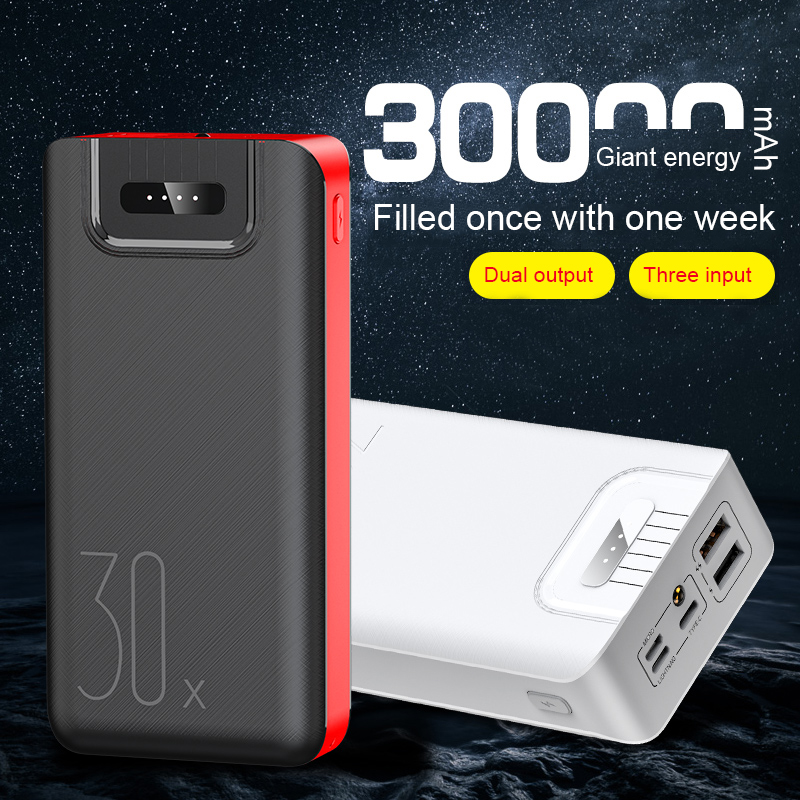 KD-269 30000 мАч три входа два USB зарядка портативное зарядное устройство