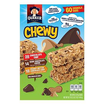 Quaker Жевательная гранола батончики различные упаковочные футляры упаковка из 60