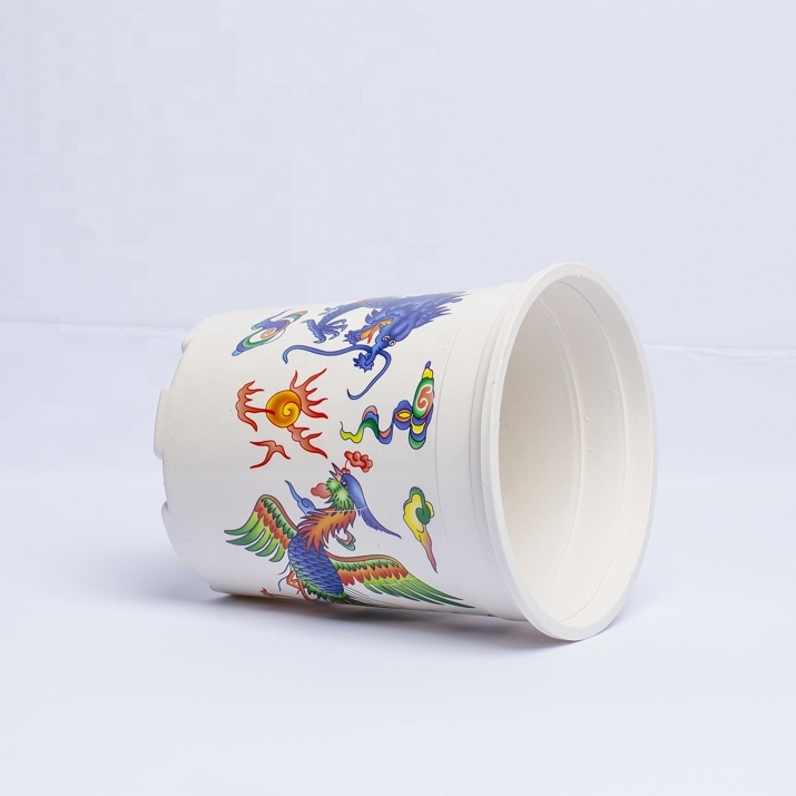 Chinese Style Plastic Plaster Feng Shui Nursery Pots Tet Holiday Not Coated For Indoor and Outdoor Planting