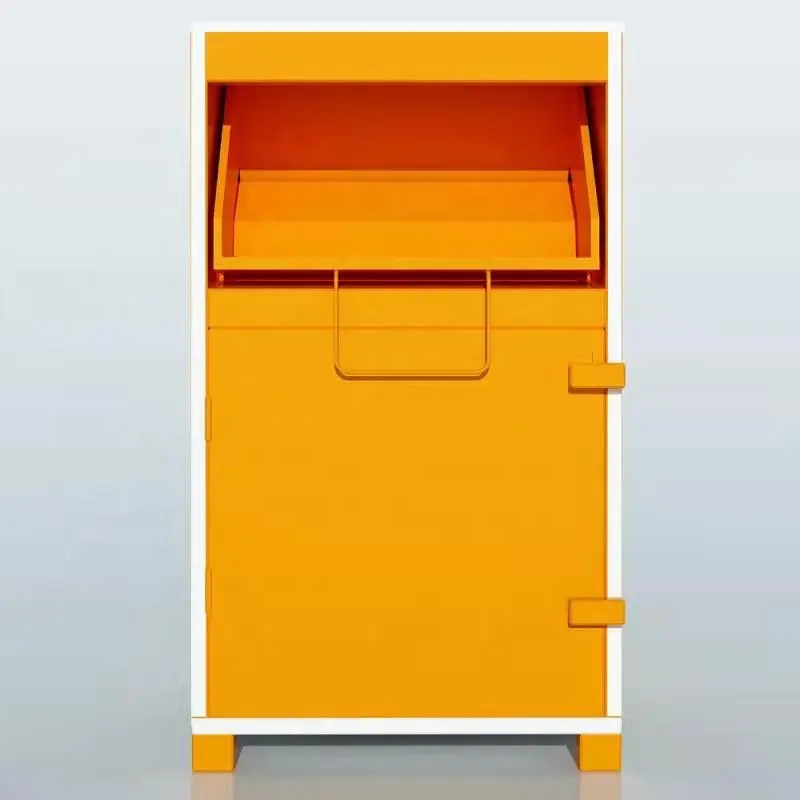 China Public Metal Outdoor 16 Gauge Steel Shoes Clothing Banks Drop Off Bin Donation Bin For Sale