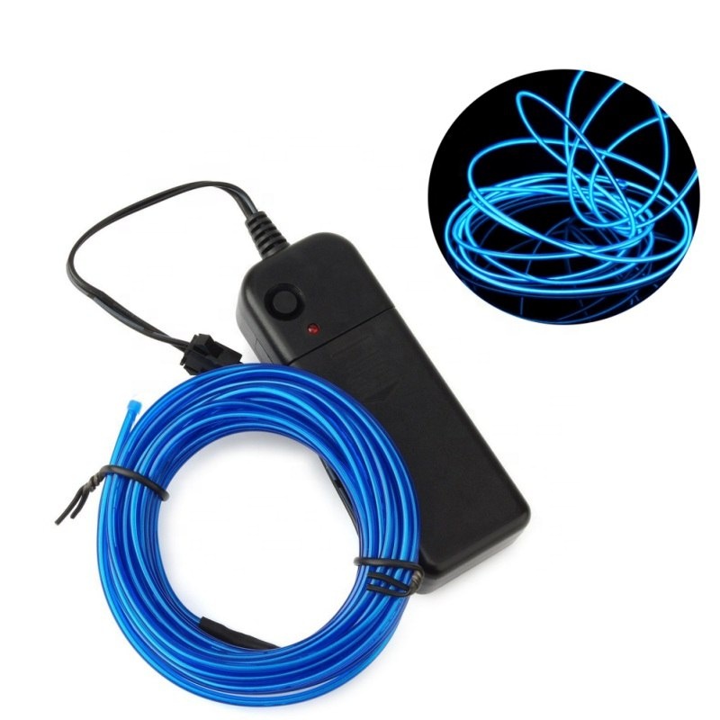 3M/5M Neon Light Dance Party Decor LED lamp Flexible EL Wire Battery 8 Colors Rope Tube Waterproof LED Strip Sewable EL Wire