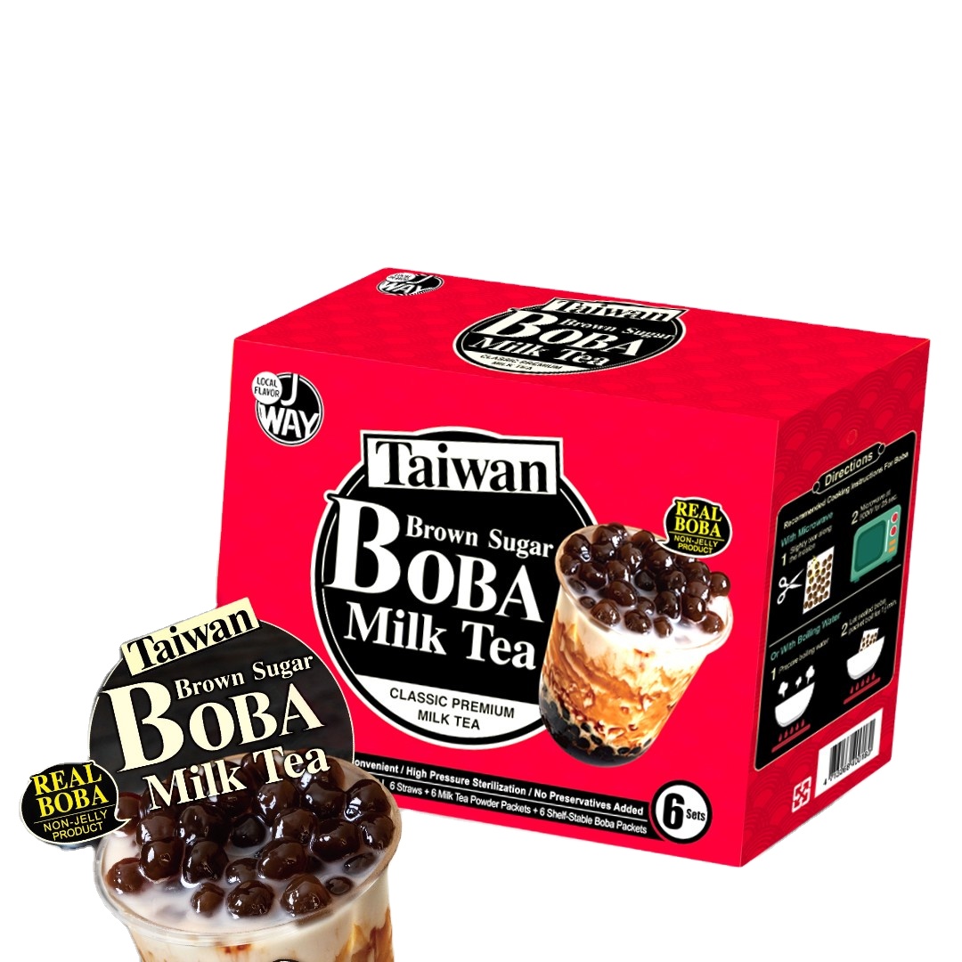 Набор для чая Tapioca Pearl, Тайвань, набор для мгновенного приготовления чая из коричневого сахара (6 шт.) с 6 соломинками, пузырьковый чай