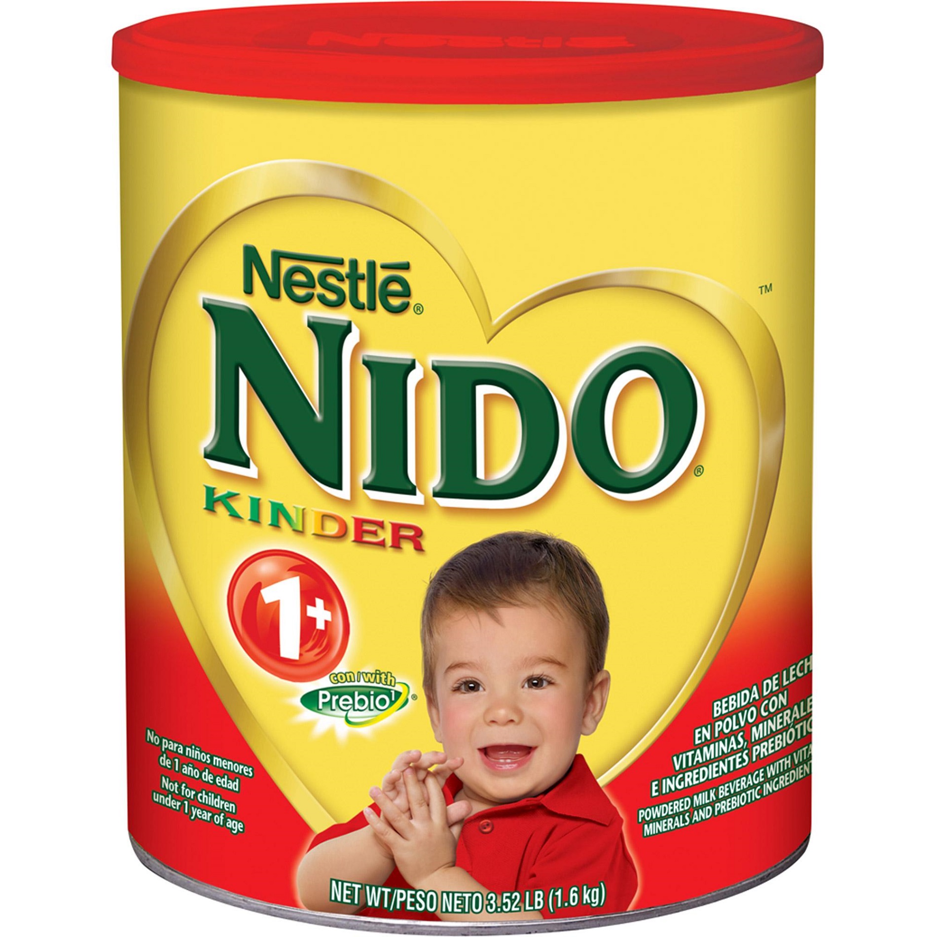 Порошок Nido 400 г, 900 г, 1800 г, 2500 г, красно-белый колпачок английский/арабский текст