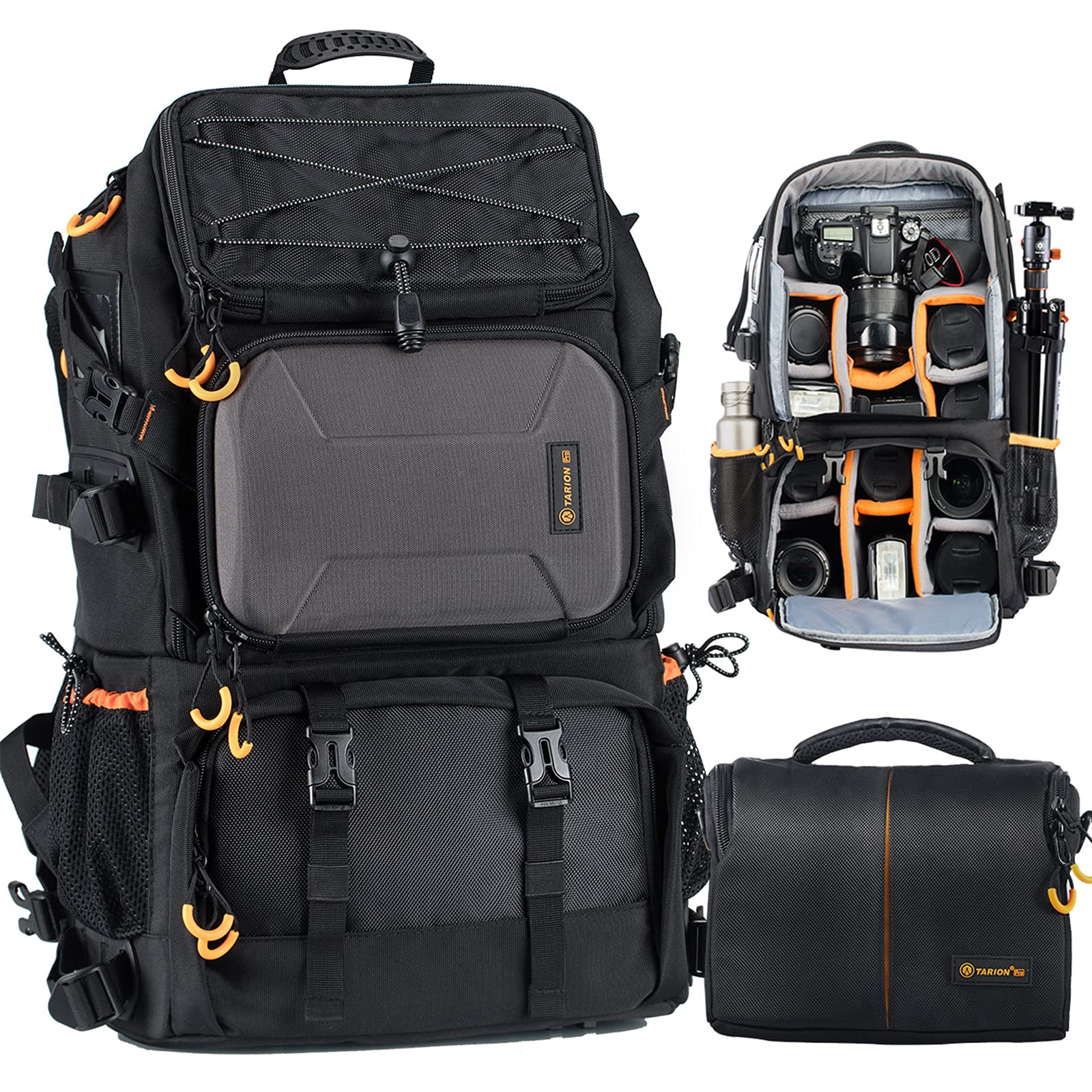 Pro 2 Bags in 1 Camera bag Large with 15.6" Waterproof Rain Cover Extra Large Travel Hiking video backpack