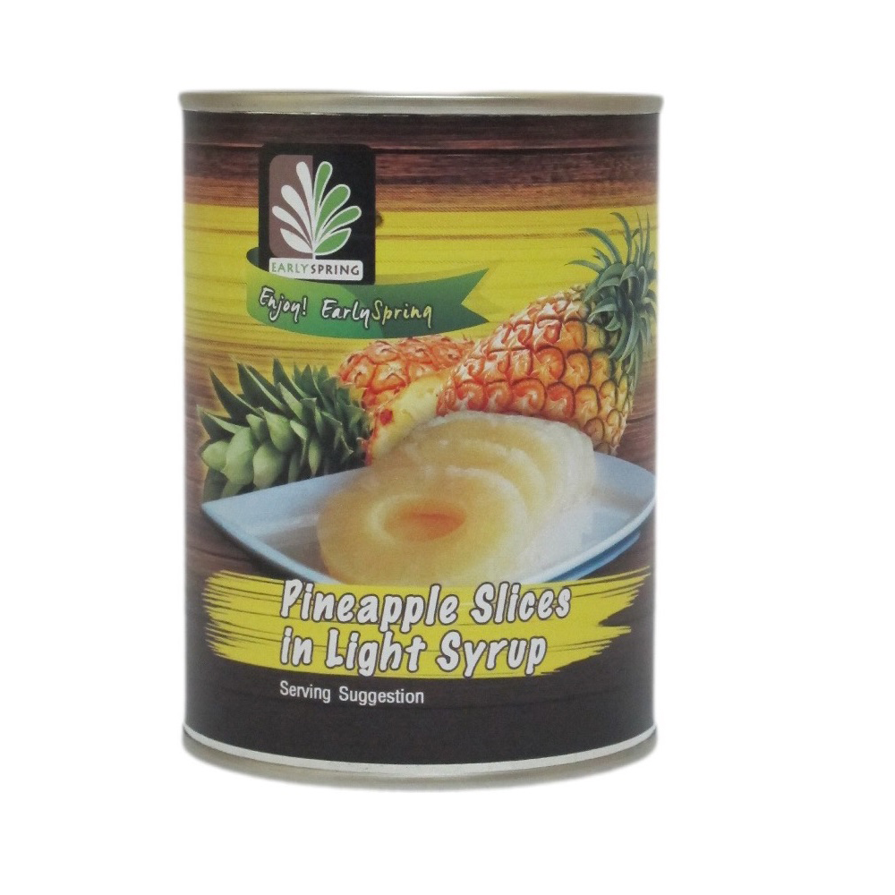 Thailand Premium Quality Canned Pineapple Slices in Light Syrup 20oz.
