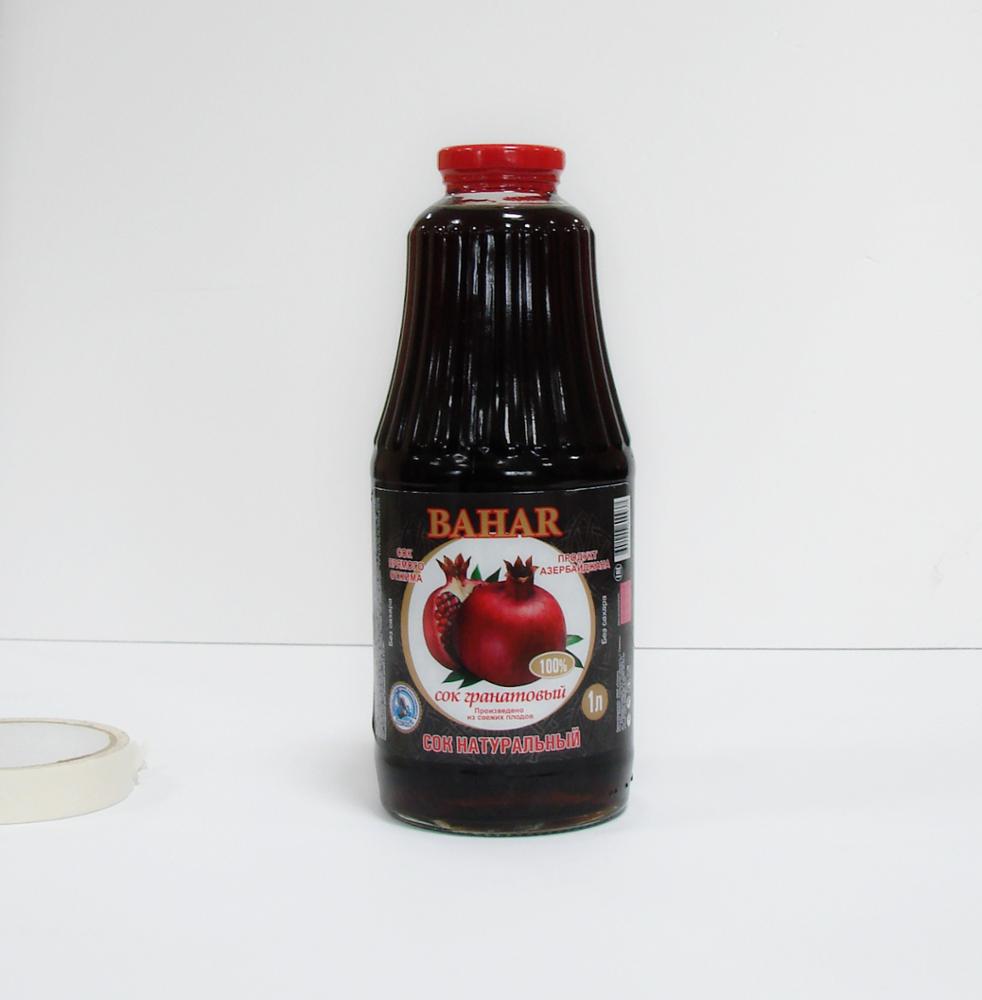 Бутылка из натурального стекла, гранатовый сок