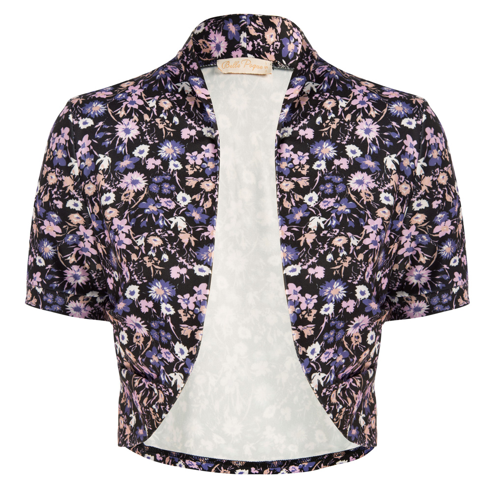 OEM Ladies Short Sleeve Open Front Pleated Sides Bolero Tops Shrugs For Women