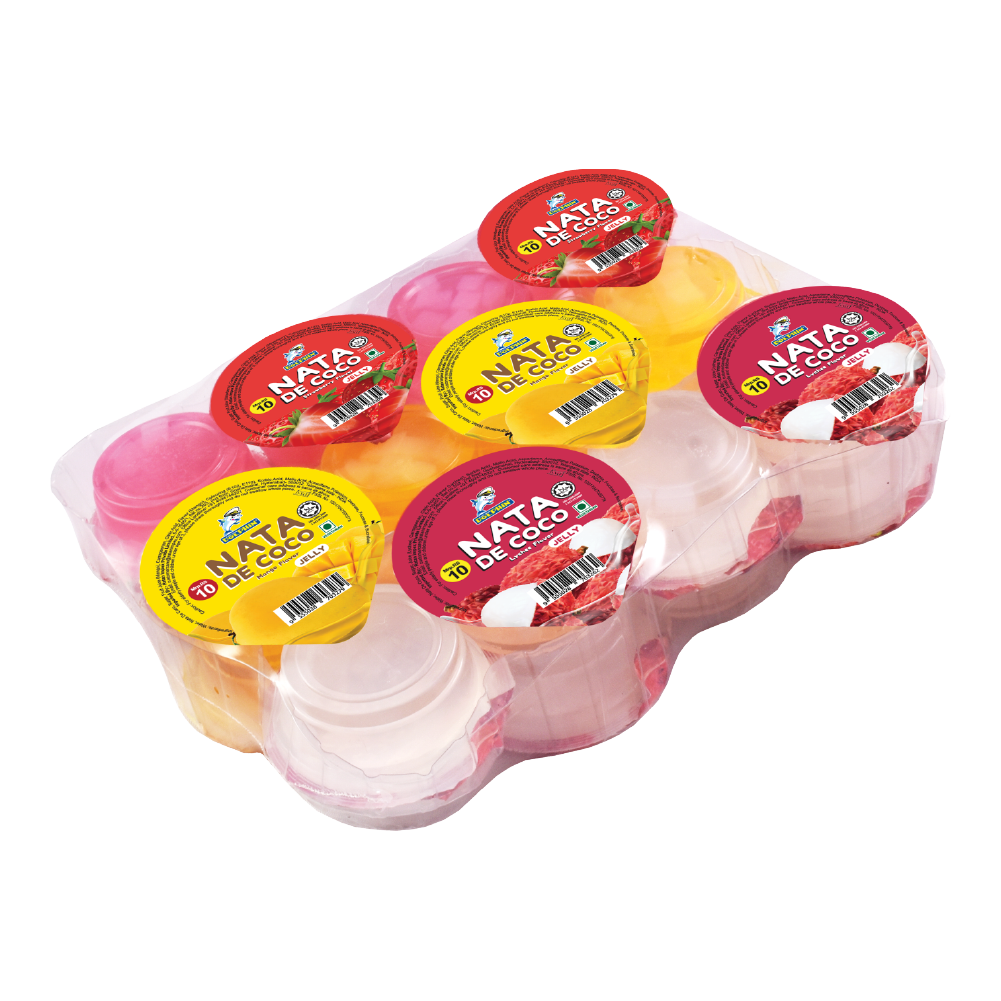 Желе Nata De Coco, 24 чашки, смешанные ароматы, 70 г [Captain Dolphin]
