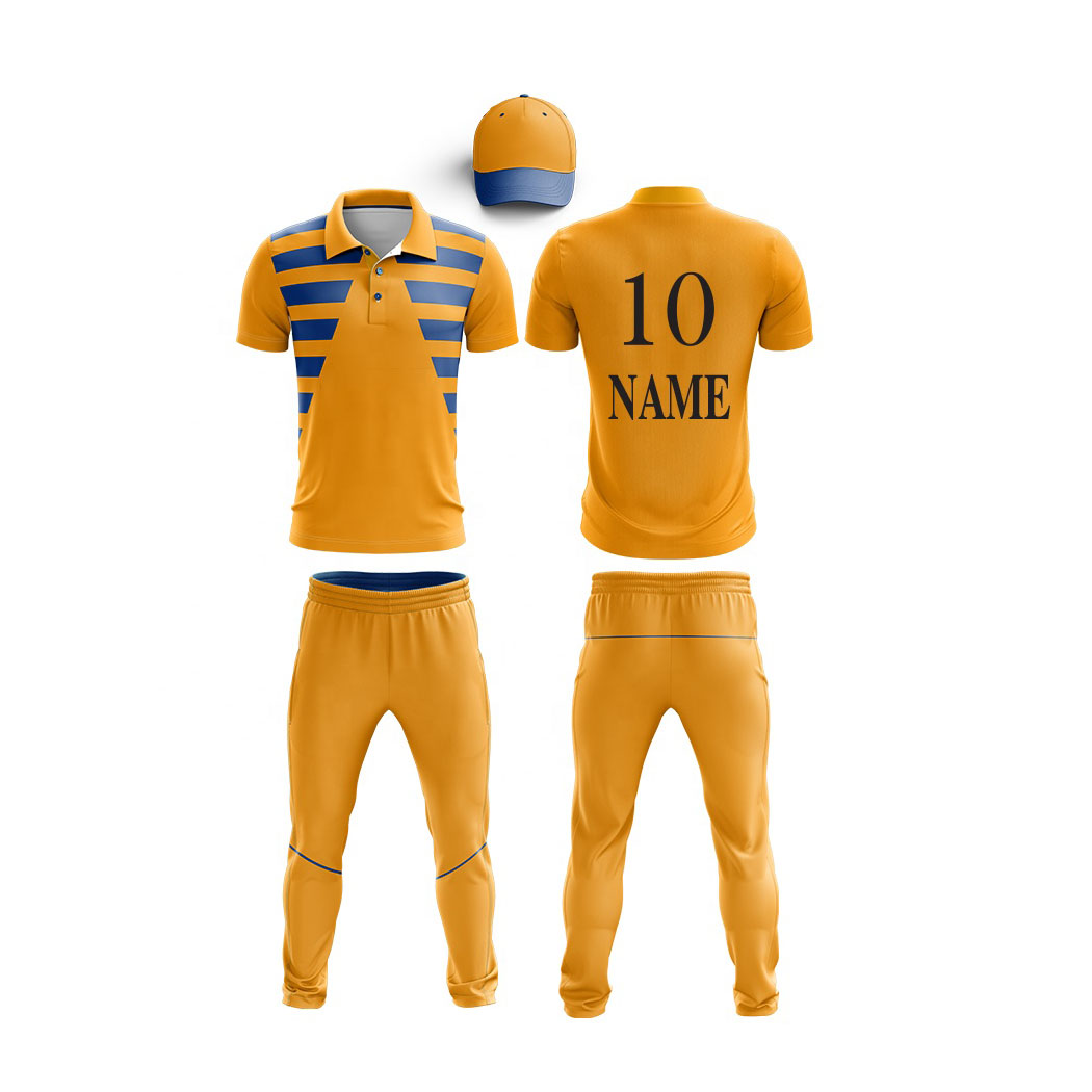 Men's Sports Uniform Cricket Trouser & Top Short Sleeves blue Suit Dress Set