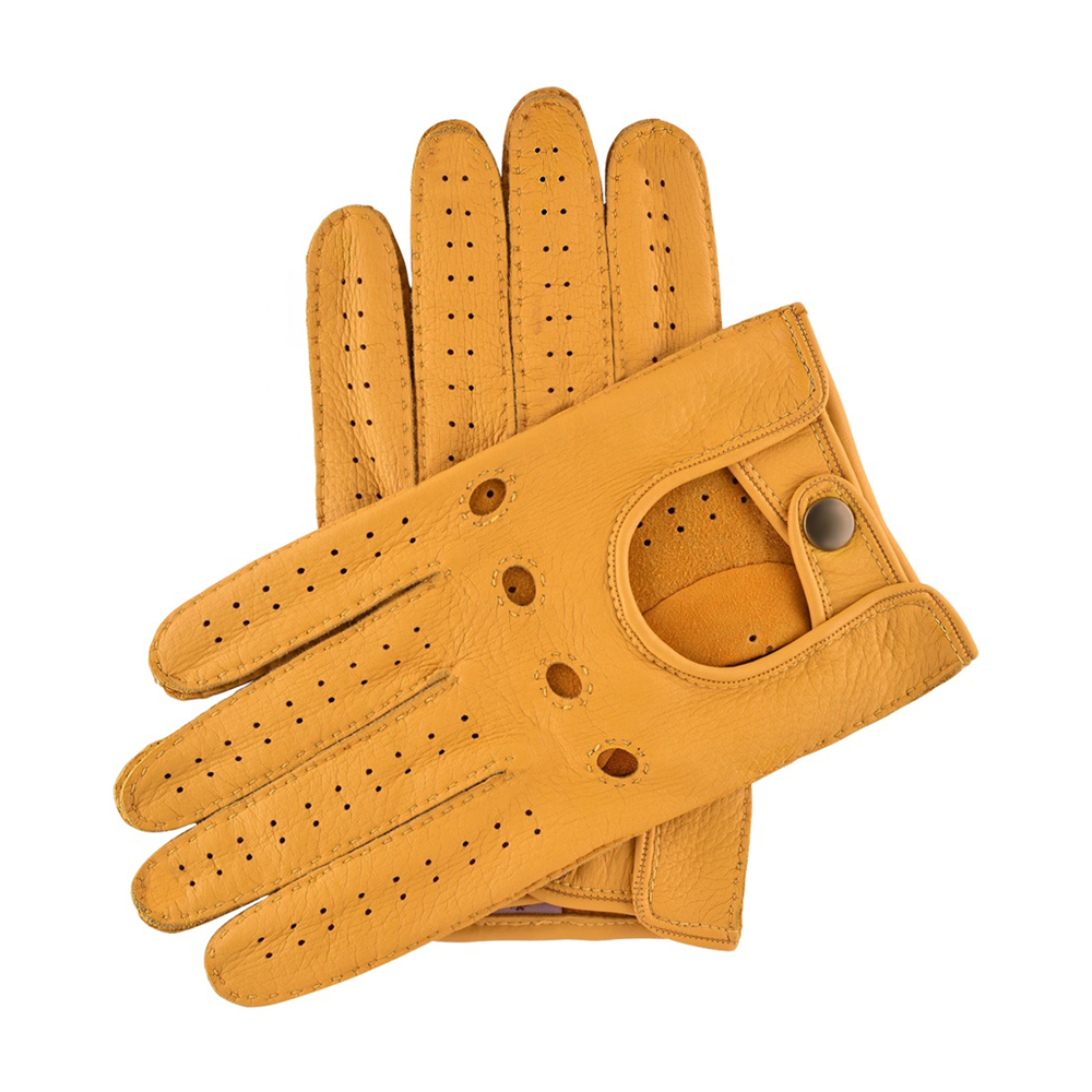 Top Sale Custom Made Back Ventilation Hole Fashion Deerskin Leather Driving Gloves Top Quality Protective Driving Gloves