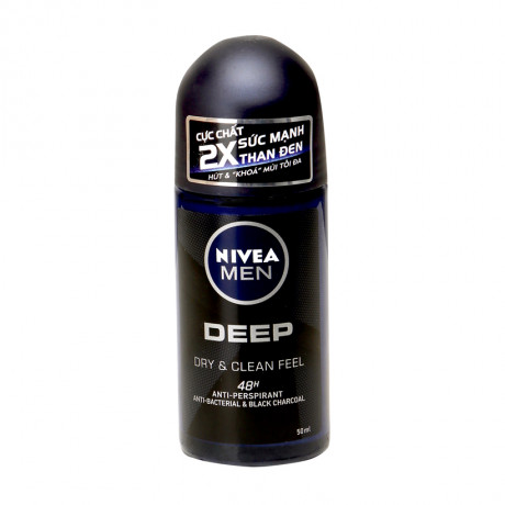 Deodorant roller Activated Carbon Nivea Men Deep Dry & Clean Feel 50 ml x24 bottles