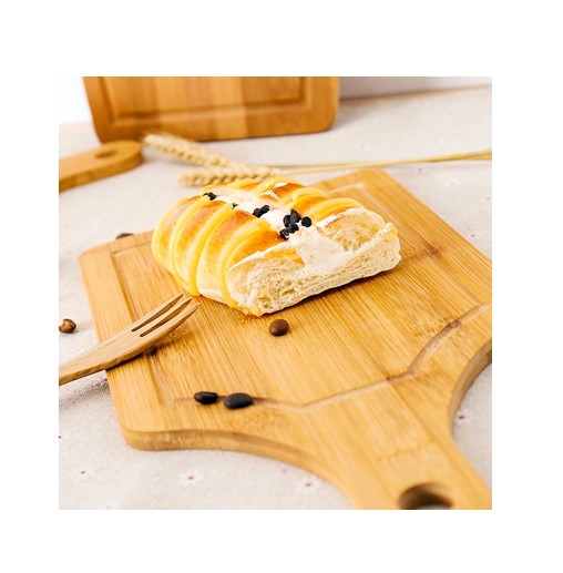 Natural Rectangle Bamboo Chopping Board With Juice Groove Modern Style