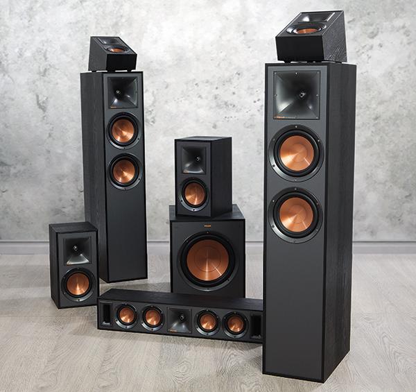 Высокое качество лучшие агентов по продажам для объемного звучания пара Klipsch rp-502s грецкого ореха колонки абсолютно новый