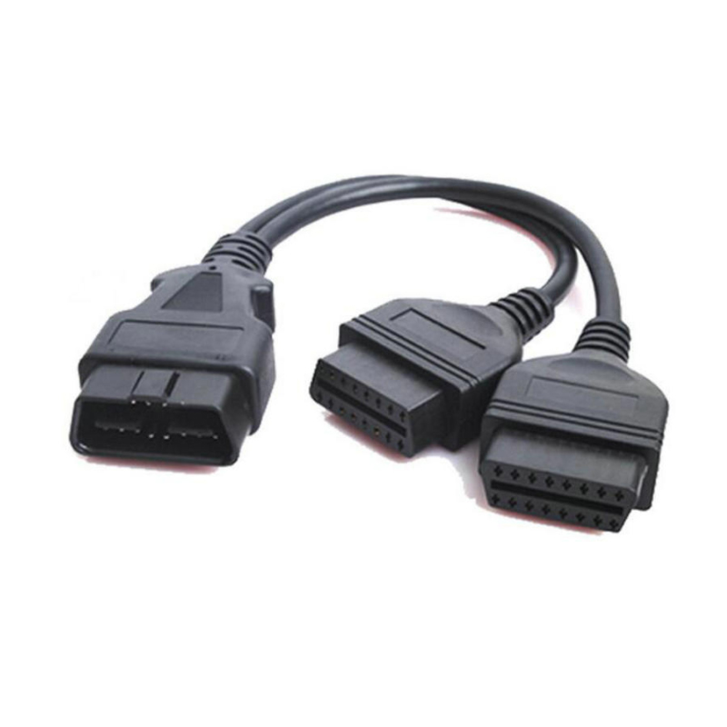OBD2 удлинитель кабеля 16 Pin штекер к двойному гнезду Y OBD кабель