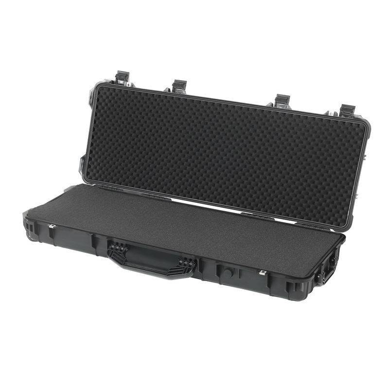 Custom Long Trolley Case Hard Safe Shockproof Gun Case with Latches and Foam