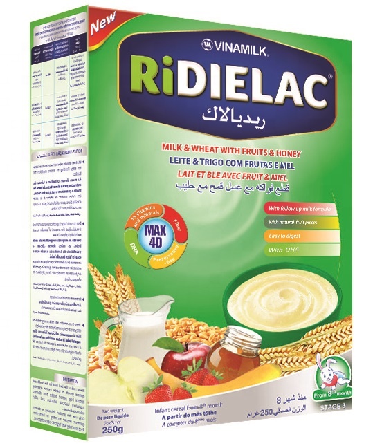 RIDIELAC Infant Cereal Milk Wheat Fruits Honey- VINAMILK