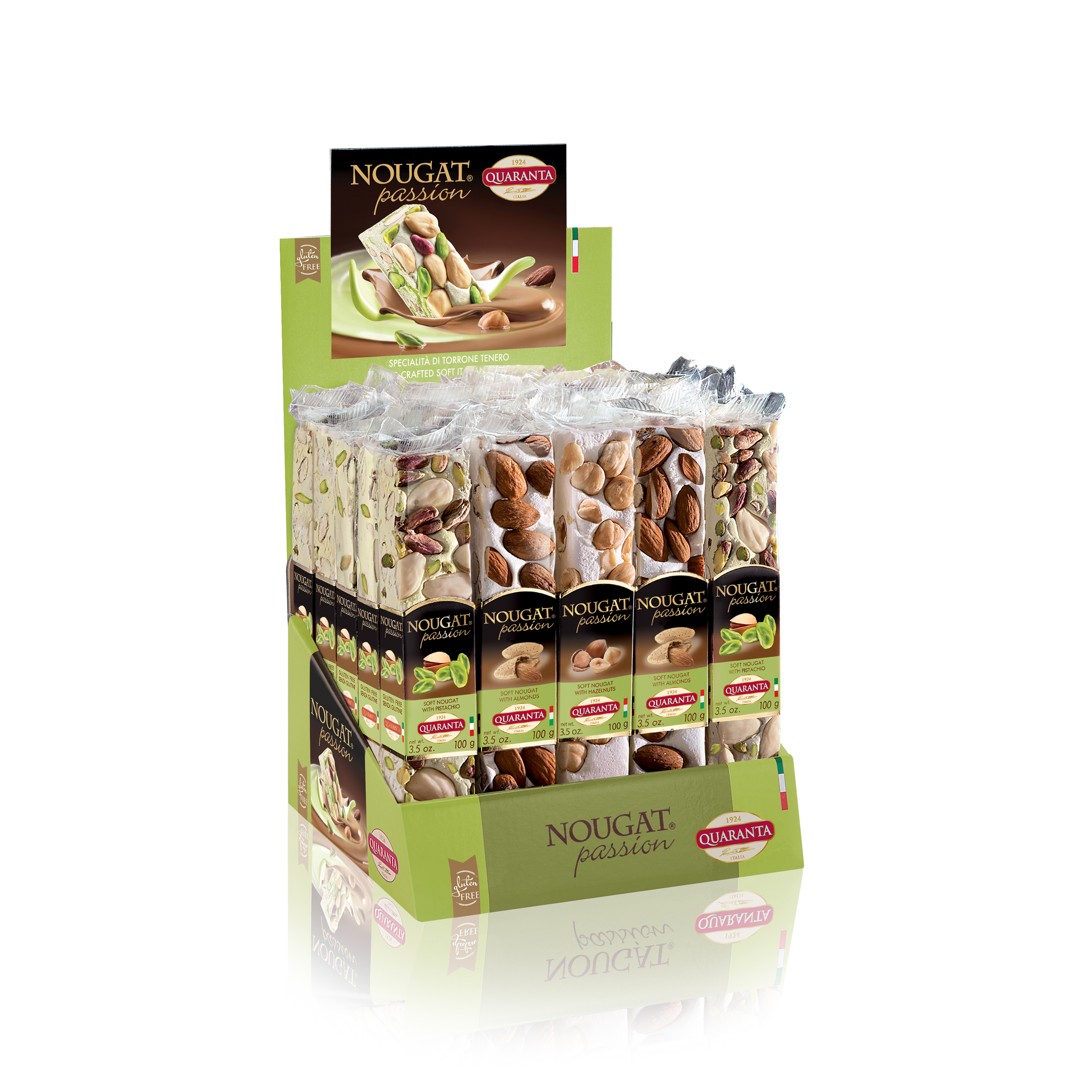 Ассорти Мягкие Nougat бары 100g x 25 шт. дисплей-гайки