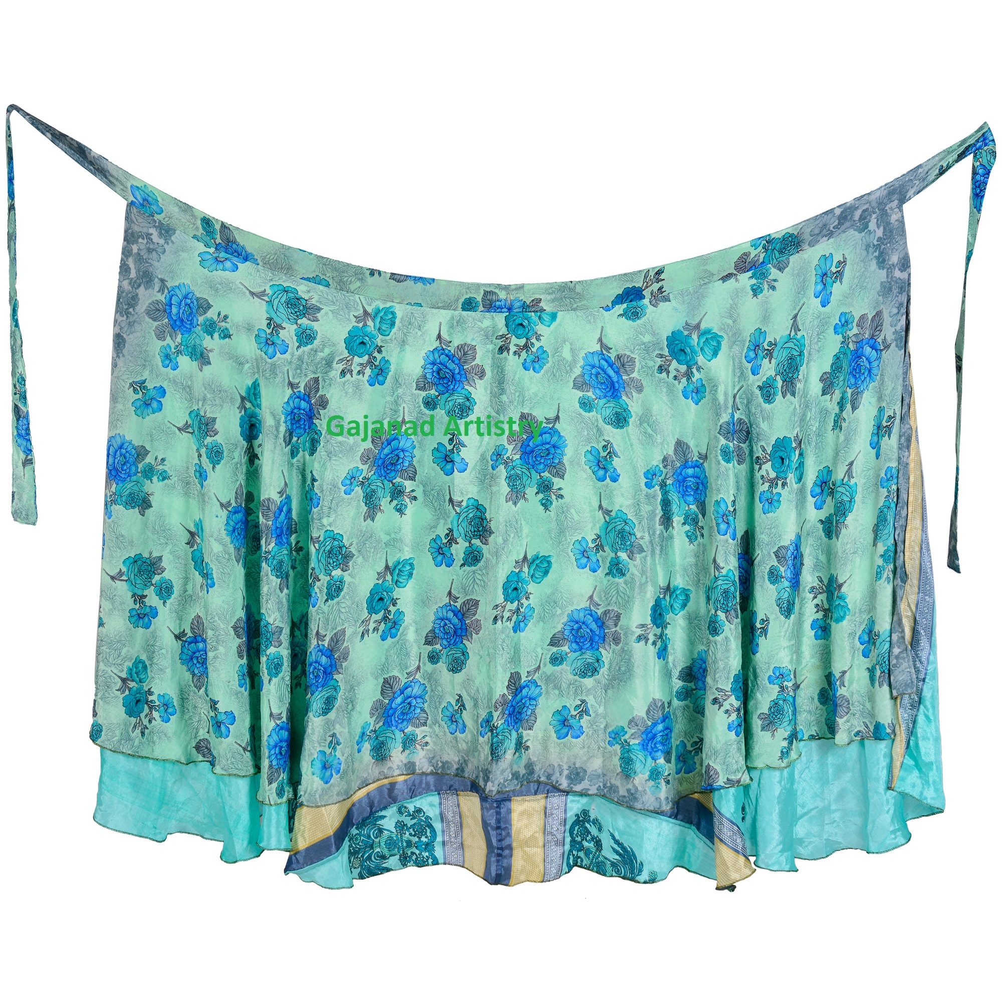 Indian Silk Long Skirts Boho Hippie Long Skirt Double Layer Magic Wrap Reversible Long Vintage Silk Sari Long Wrap Skirts