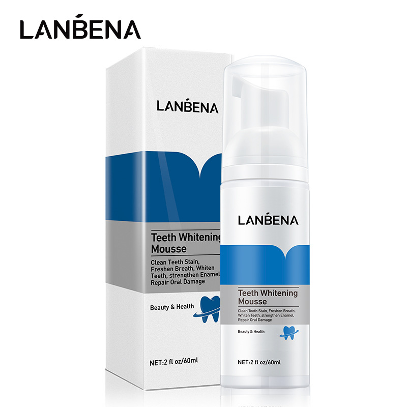 Отбеливающая зубная паста LANBENA, очищающая пятна, свежее дыхание, восстанавливающая повреждения полости рта, мусс, белые зубы, гигиена полости рта