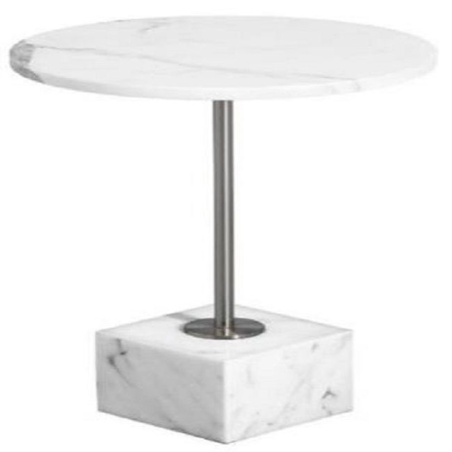 New Design Round White Italian Carrara Marble Top Coffee/Tea/ End/Nesting table with /golden Marble Base