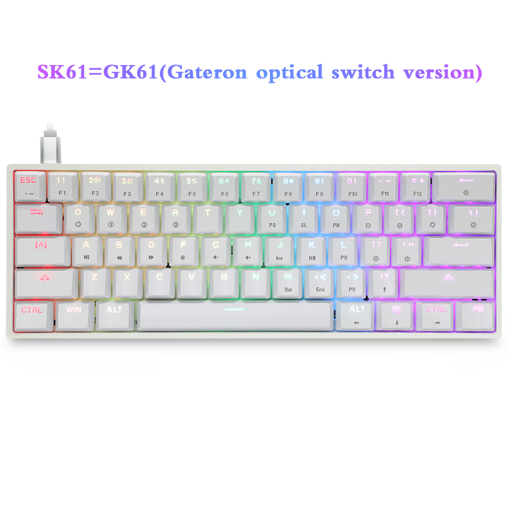 SKYLOONG GK61 SK61 Gateron switch 60% RGB механическая клавиатура русская раскладка