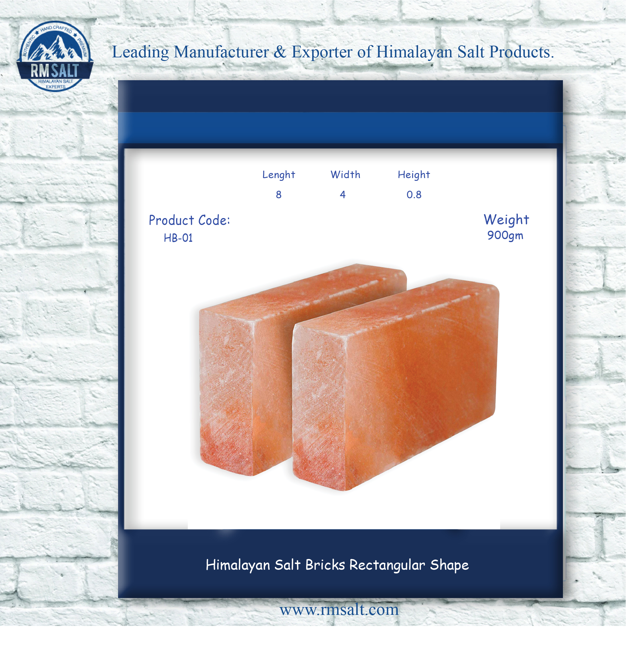 Himalayan Salt Bricks Rectangular Shape