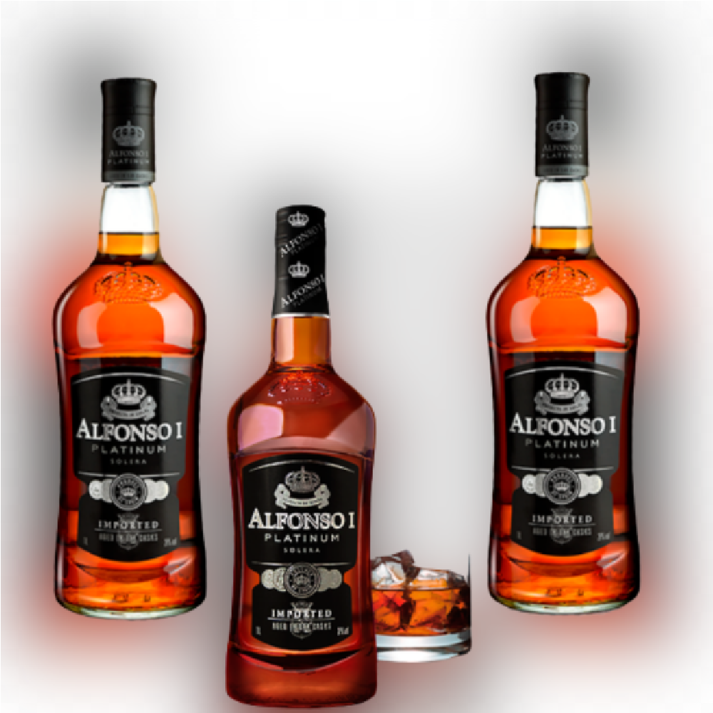 ALFONSO I PLATINUM 28% Alc Состаренный американский дуб Cask Испания 3 года испанского бренди