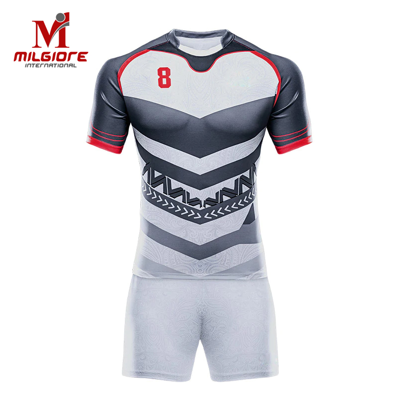 Short Sleeve Sublimation Custom Logo Printed Wholesale Rugby Uniform For Men