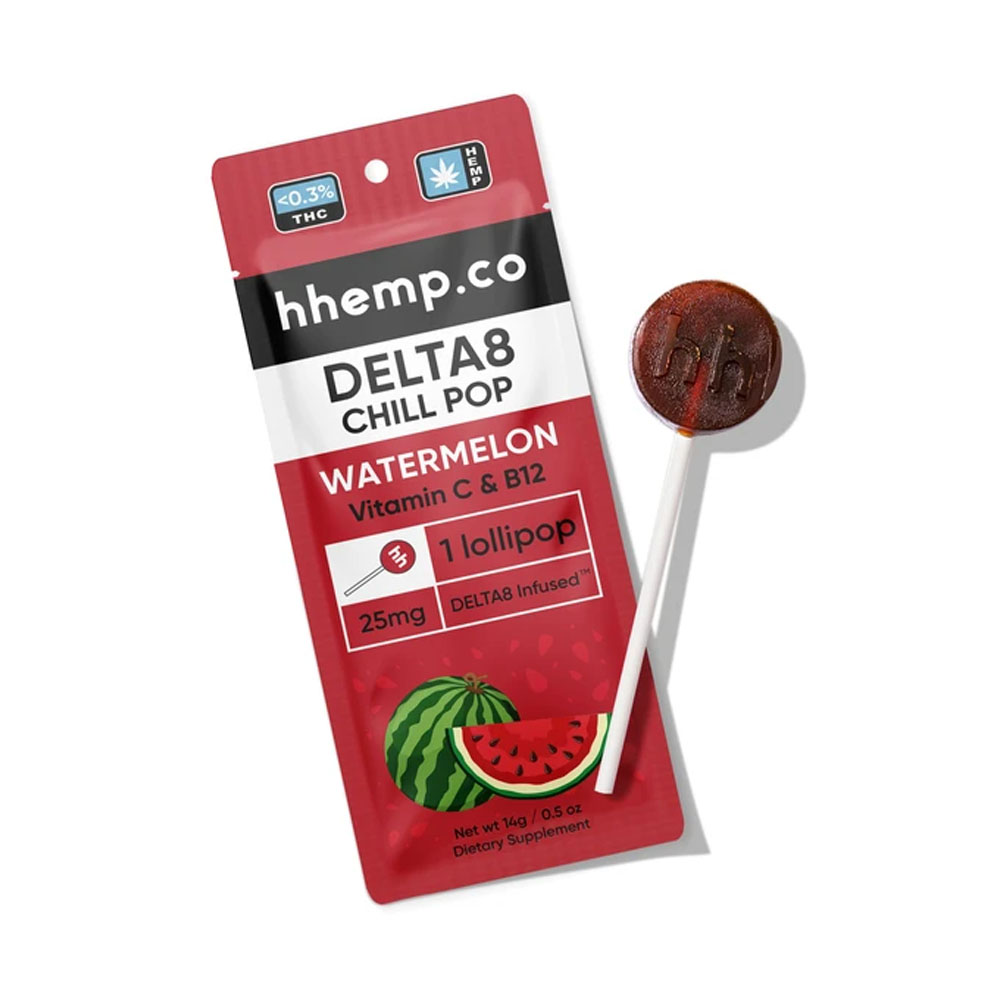 25mg Delta 8 Chill Pop Watermelon POS Box Premium Quality Hemp Flowers CBD Lollipops