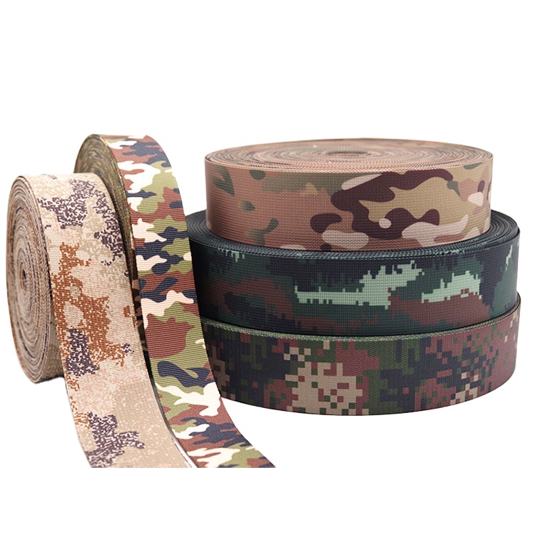 Custom Military Heavy Duty Custom Nylon Camouflage milspec webbing 5038 webbing Heavy Duty Tape Printed digital Camo WebStraps