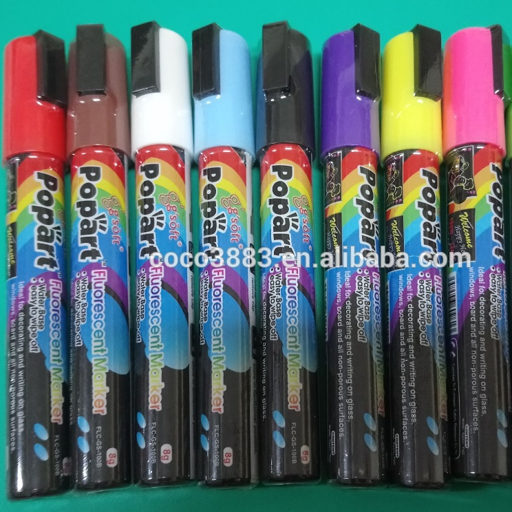 Best for LED board Fluorescent color 5.5 mm Reversible tip glass chalk marker