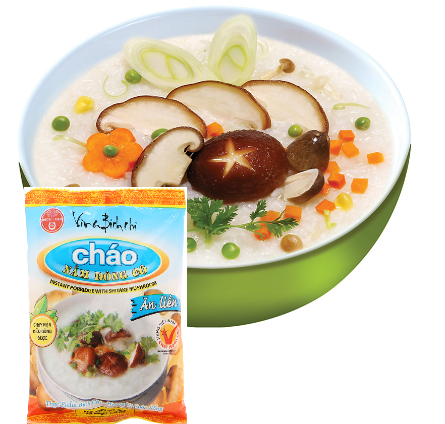 Quality Delicious Instant Porridge /Instant Porridge With Shitake Mushroom 50gr x 50 Bags From Viet Nam