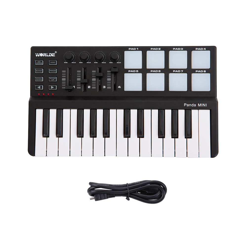 Worlde Panda mini Portable Mini 25-Key USB Keyboard and Drum Pad MIDI Controller I1429