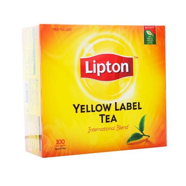 Черный чай Lippton с желтой этикеткой