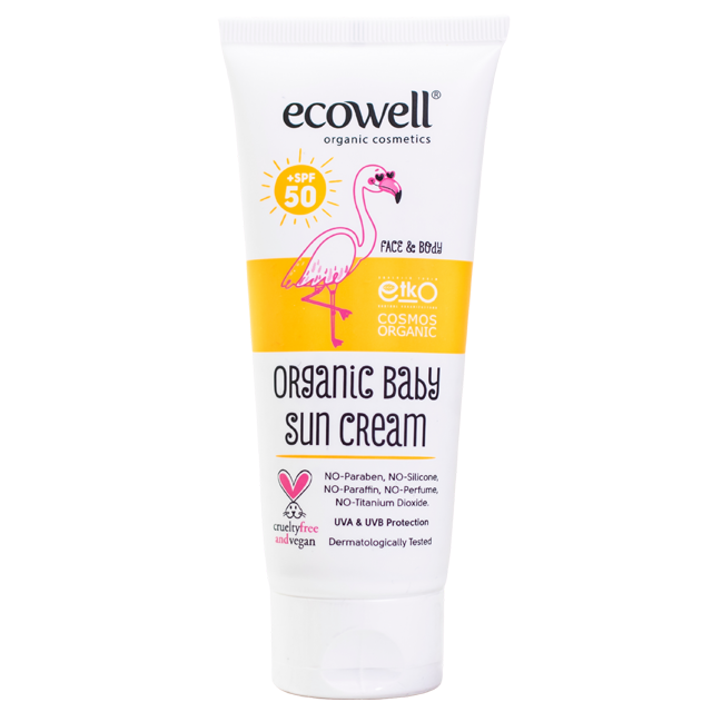 Organic & Vegan Certified Ecowell Baby Sun Cream Sunblock Protect Skin Damage Even for Sensitive Skin