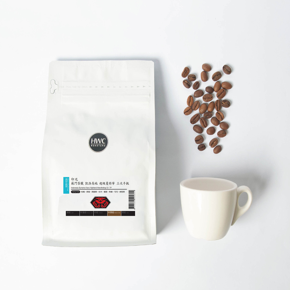Высококачественные жареные кофейные зерна из Индонезии Sumatra Karo Highland manheling G1 TP Arabica