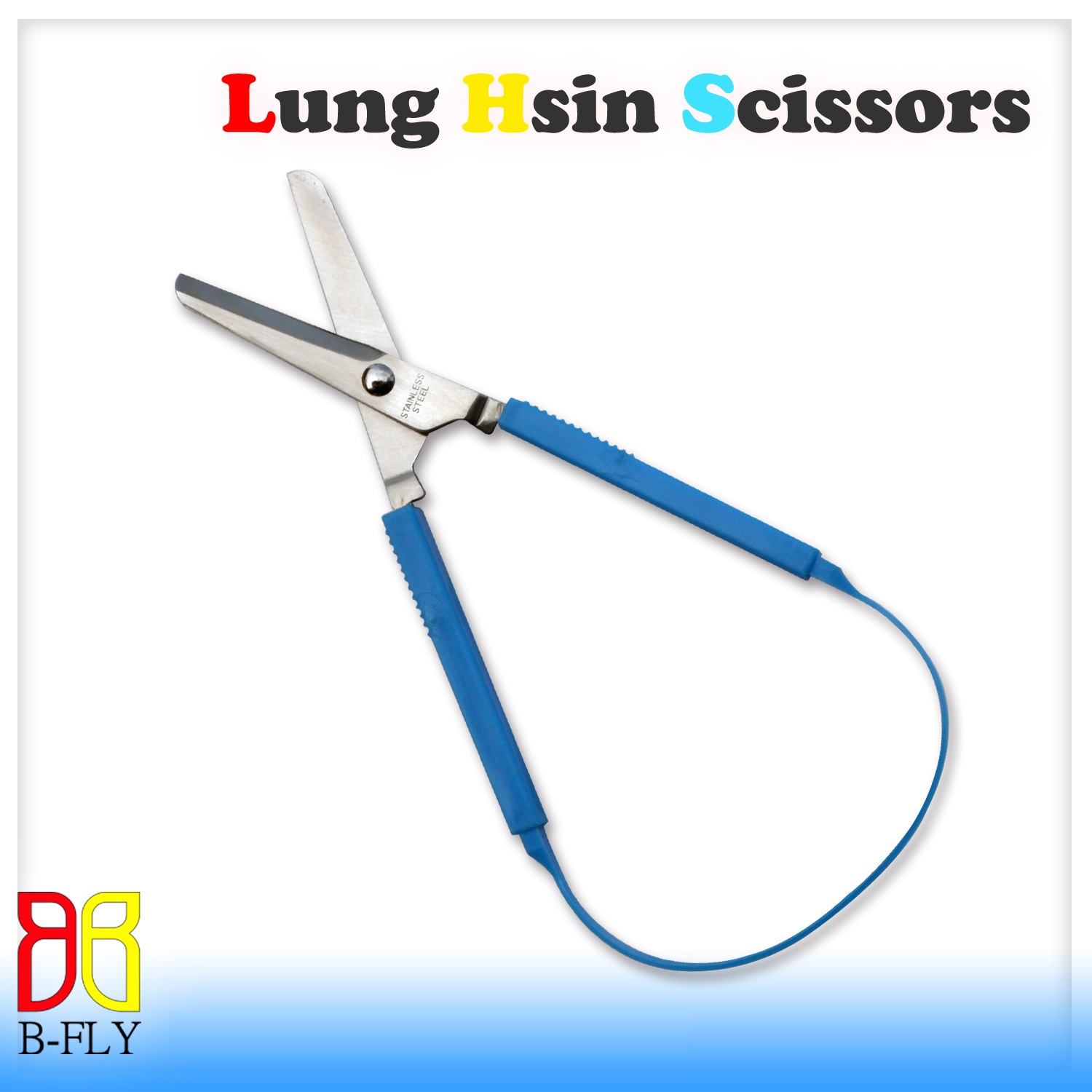 8 Inch Stainless Steel School Smart Self Open Spring Loop Scissors