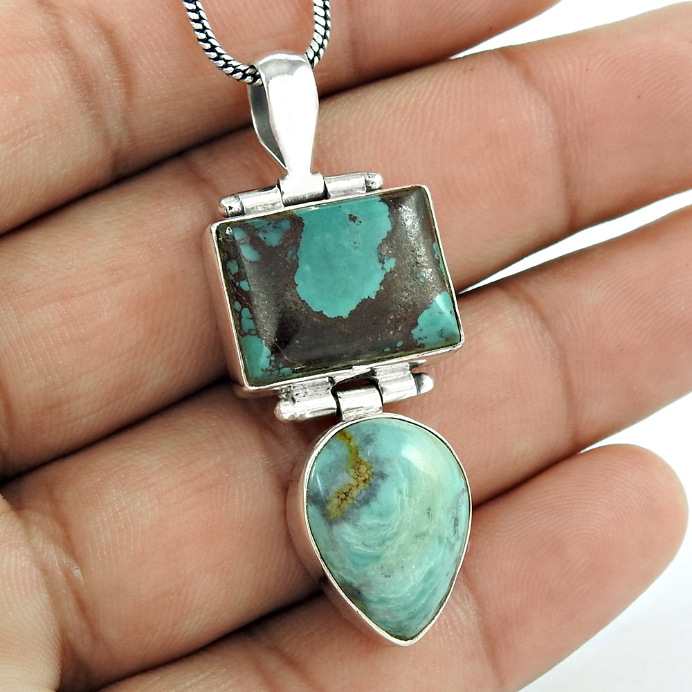 Sky blue turquoise pendant handmade silver jewellery suppliers 925 sterling silver wedding & fashionable pendants
