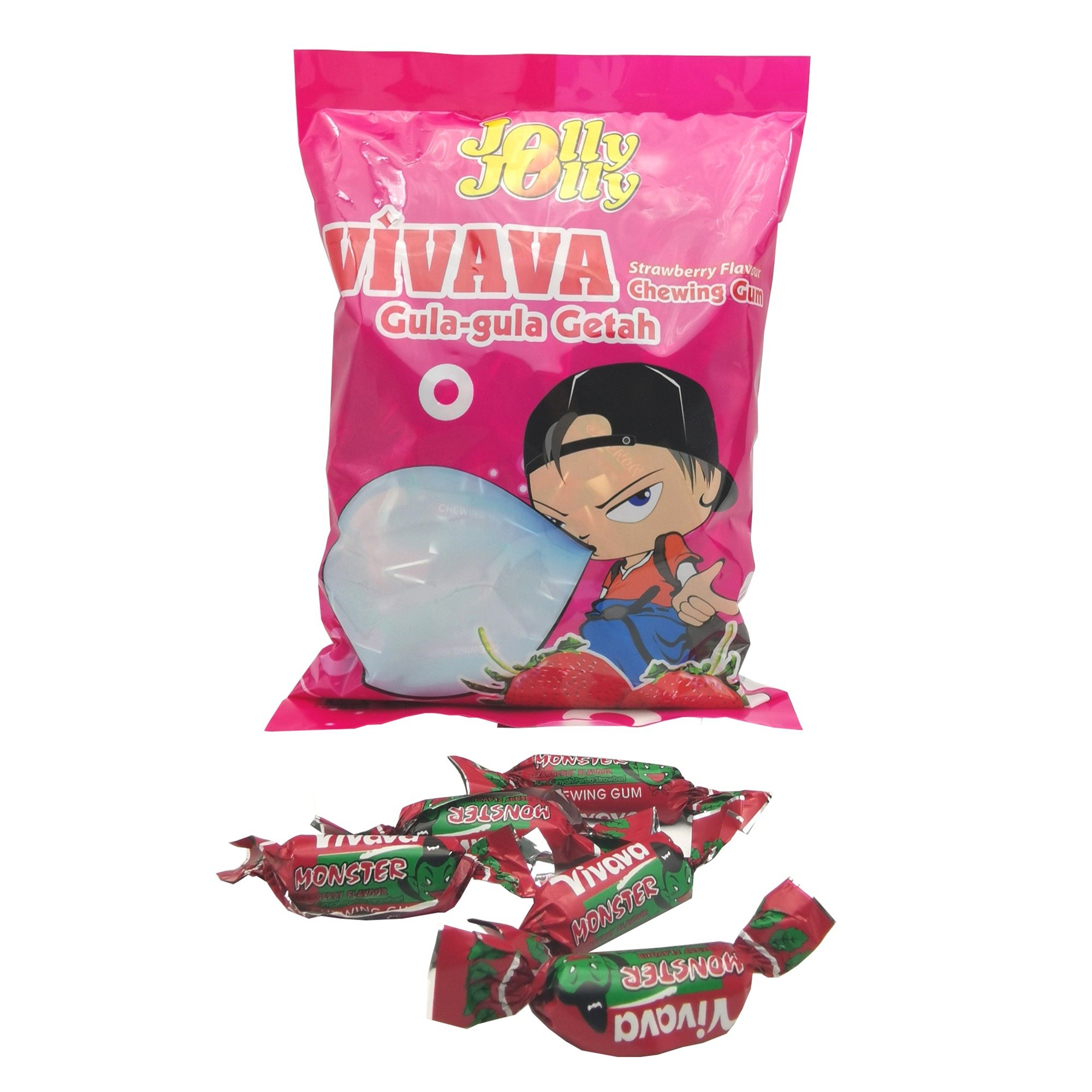 Лучшая цена, Клубничная жевательная резинка Vivava, 100 шт., производство продукции THOMYAM