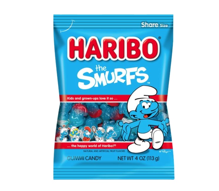 Конфеты Haribo Gummy, Smurfs, жевательные резинки (12 шт. в упаковке)