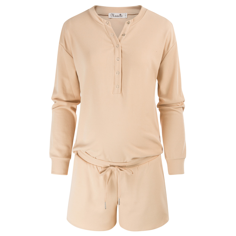 OEM Women Long Sleeve Tops+Shorts Breastfeeding Clothing Maternity Outfit