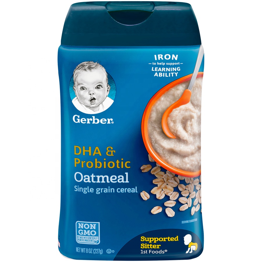 Gerber DHA & пробиотик овсянка, Детские хлопья 227 г