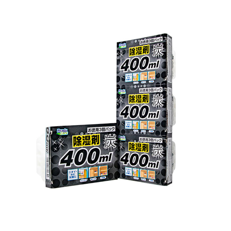 High Quality OEM ODM Moisture Absorber 3x400ml Charcoal Placed in Rooms or Dark Corners To Eliminate Unpleasant Odours