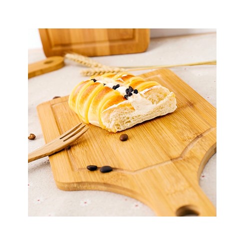 Natural Bamboo Chopping Board - Pizza Board - Modern Design With Handle