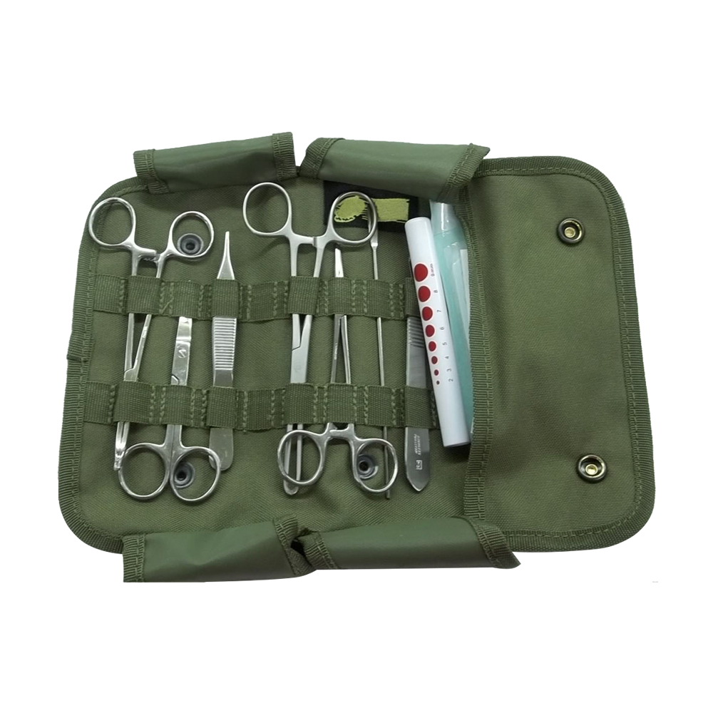 High Quality 2024 Best SELL First Aid Suture Mini Surgical / Surgical Instruments Forceps Kit Minor Surgery With Doctor Light