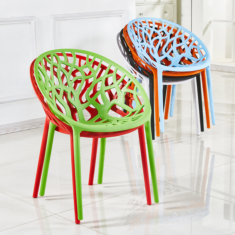 Outdoor modern Leisure PP plastic dining chair Restaurant Multicolor Plastic Chair
